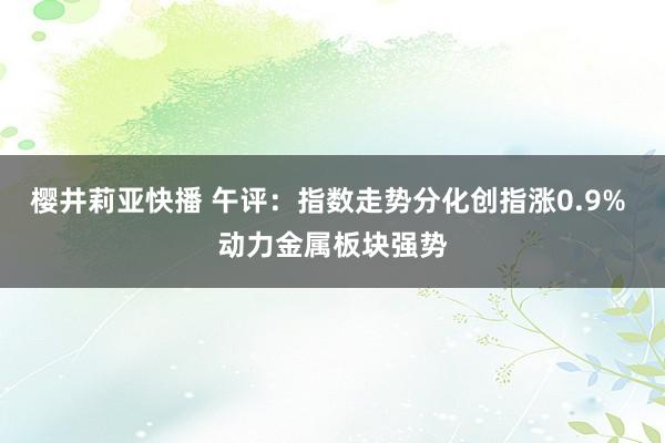 樱井莉亚快播 午评：指数走势分化创指涨0.9% 动力金属板块强势