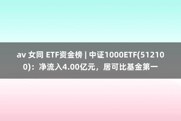 av 女同 ETF资金榜 | 中证1000ETF(512100)：净流入4.00亿元，居可比基金第一