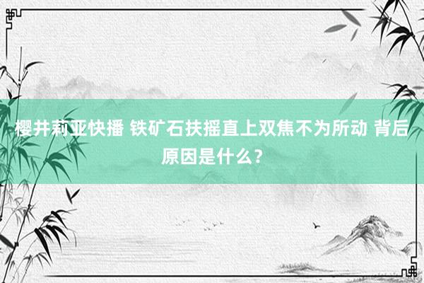 樱井莉亚快播 铁矿石扶摇直上双焦不为所动 背后原因是什么？