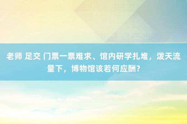 老师 足交 门票一票难求、馆内研学扎堆，泼天流量下，博物馆该若何应酬？