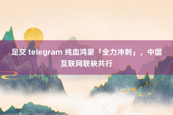 足交 telegram 纯血鸿蒙「全力冲刺」，中国互联网联袂共行