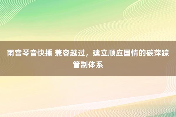 雨宫琴音快播 兼容越过，建立顺应国情的碳萍踪管制体系