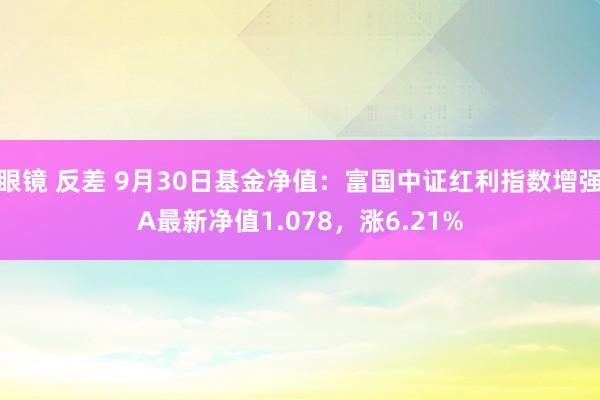 眼镜 反差 9月30日基金净值：富国中证红利指数增强A最新净值1.078，涨6.21%