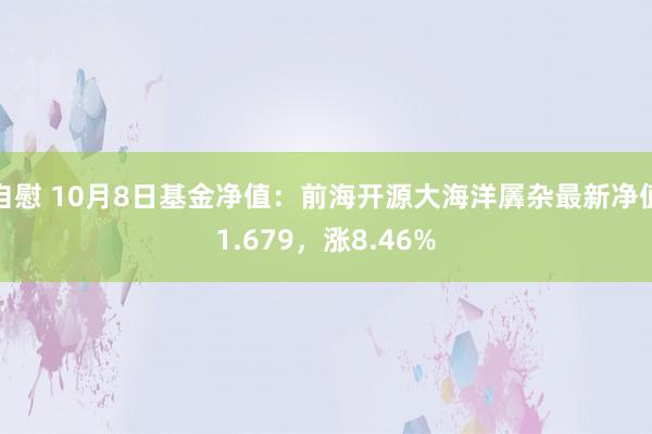 自慰 10月8日基金净值：前海开源大海洋羼杂最新净值1.679，涨8.46%