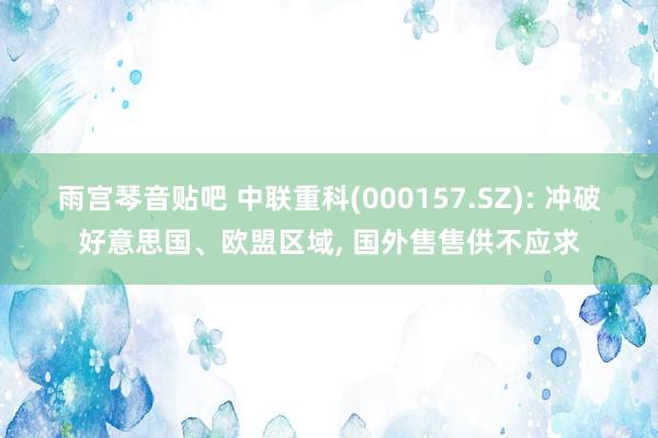 雨宫琴音贴吧 中联重科(000157.SZ): 冲破好意思国、欧盟区域， 国外售售供不应求