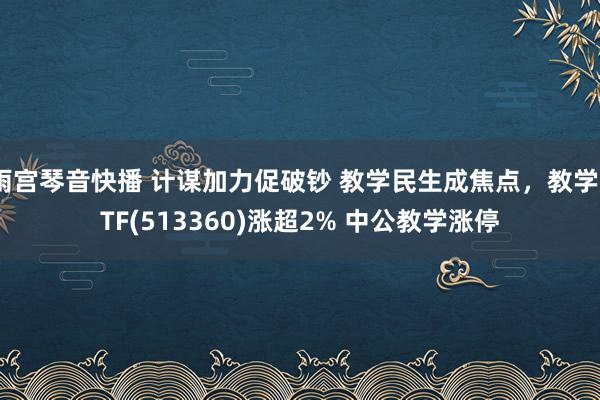 雨宫琴音快播 计谋加力促破钞 教学民生成焦点，教学ETF(513360)涨超2% 中公教学涨停