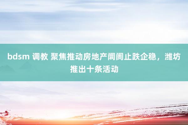 bdsm 调教 聚焦推动房地产阛阓止跌企稳，潍坊推出十条活动