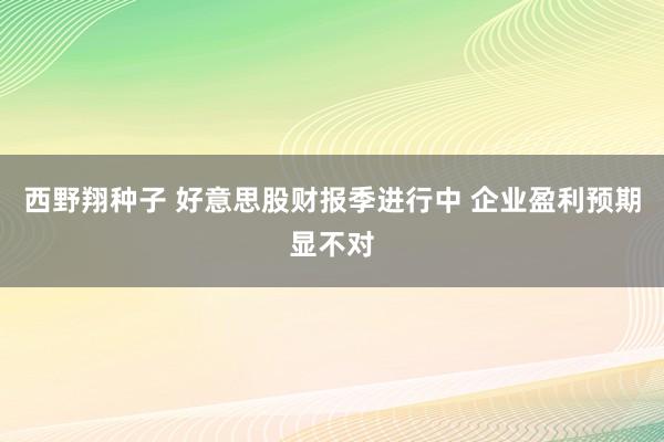 西野翔种子 好意思股财报季进行中 企业盈利预期显不对