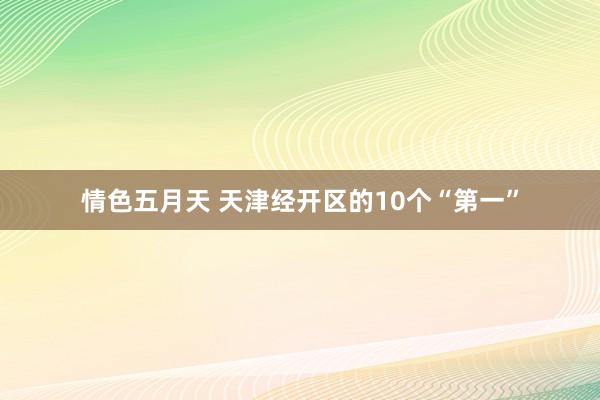 情色五月天 天津经开区的10个“第一”