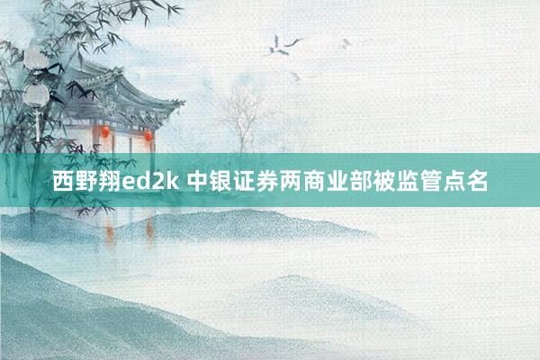 西野翔ed2k 中银证券两商业部被监管点名