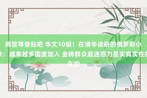 雨宫琴音贴吧 华文10级！在清华读研的俄罗斯小伙：越来越多国度加入 金砖群众庭迷惑力是实真实在的