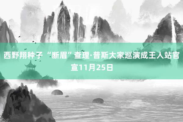 西野翔种子 “断眉”查理·普斯大家巡演成王人站官宣11月25日