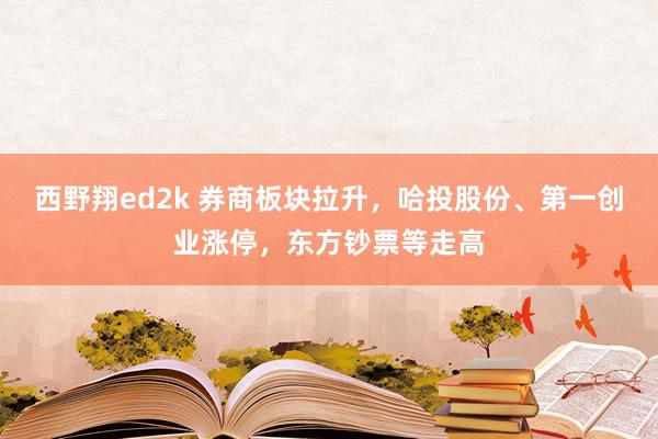 西野翔ed2k 券商板块拉升，哈投股份、第一创业涨停，东方钞票等走高