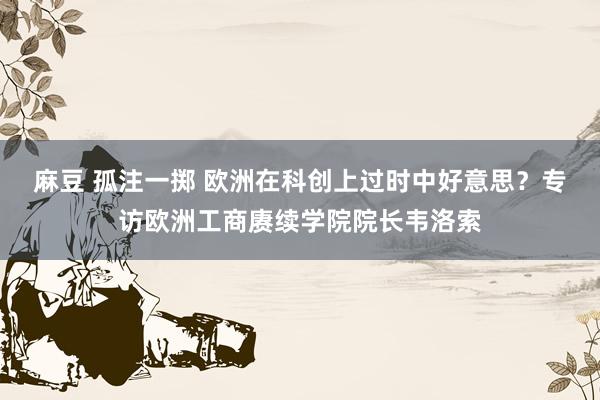 麻豆 孤注一掷 欧洲在科创上过时中好意思？专访欧洲工商赓续学院院长韦洛索