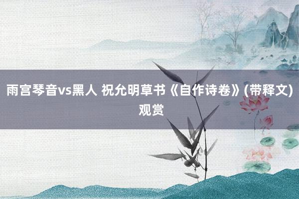 雨宫琴音vs黑人 祝允明草书《自作诗卷》(带释文) 观赏