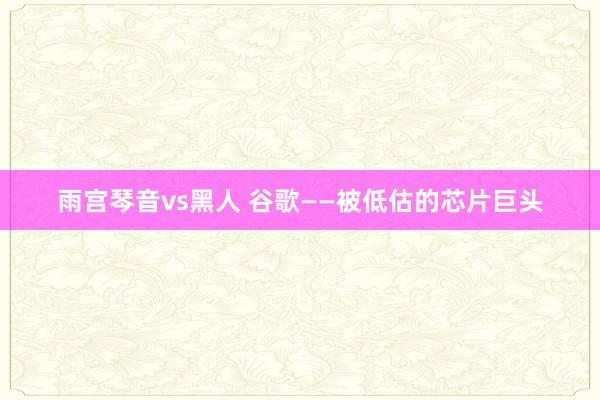 雨宫琴音vs黑人 谷歌——被低估的芯片巨头