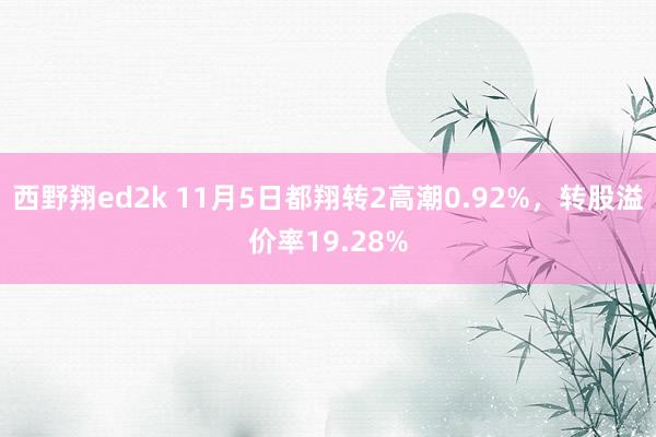 西野翔ed2k 11月5日都翔转2高潮0.92%，转股溢价率19.28%