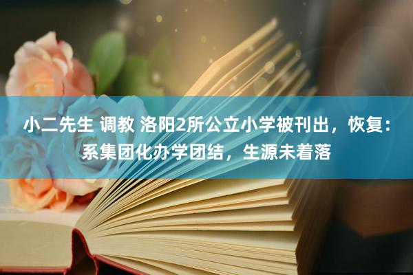 小二先生 调教 洛阳2所公立小学被刊出，恢复：系集团化办学团结，生源未着落