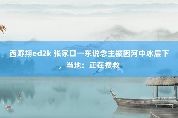 西野翔ed2k 张家口一东说念主被困河中冰层下，当地：正在搜救